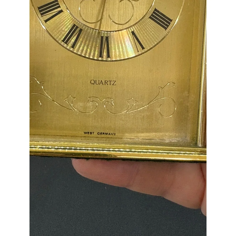 Linden Vintage Arched Desk Clock West Germany Quartz Roman Numeral UNTESTED